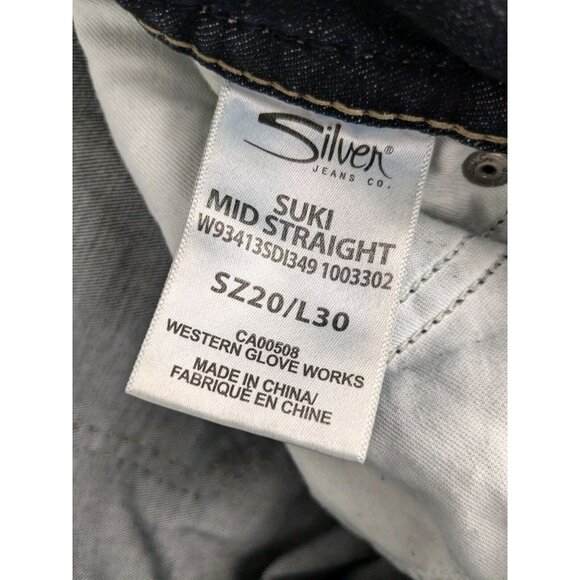 Silver Jeans Suki Mid Slim Bootcut Womens Sz 20/30 Super Stretch Fluid Denim Y2K - Picture 11 of 13